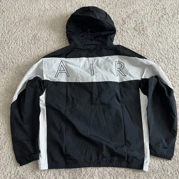 Nike Woven Full Zip Men’s Large Jacket Hoodie Black/White HJ0634-010 NWT
